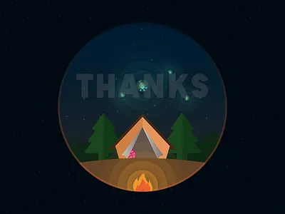 Thanks @DavidRappaport for the invitation camping david davidrappaport dribbble fire invitation invite rappaport tent thank thanks you
