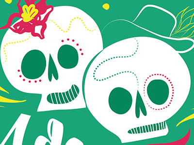 Ade & Emilio illustration invitation mexico wedding