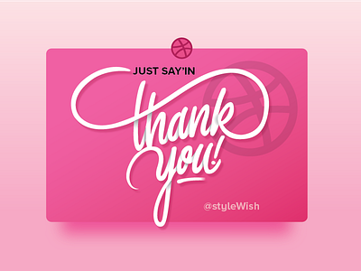 Thankyou debut dribbble pink typography