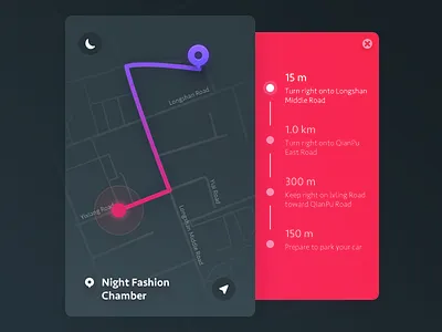 Daily Ui #03_On the Route (Night Mode)