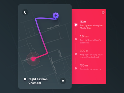 Daily Ui #03_On the Route (Night Mode)
