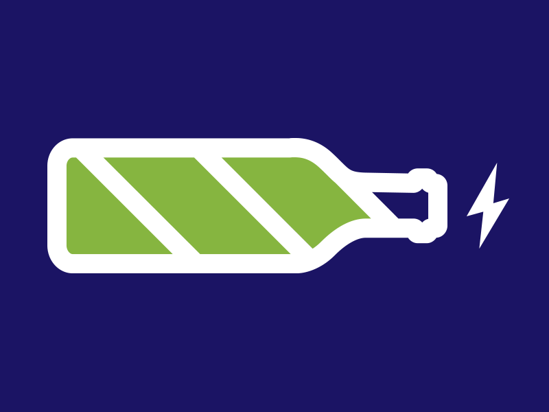 Fully Charged battery bottle challenge charge vector wine