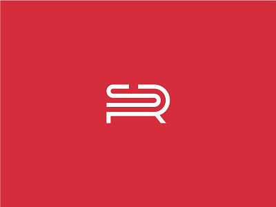 SR Logo branding lettermark minimalist modern r red s simple white