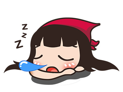 fall sleep emoticon gril miko