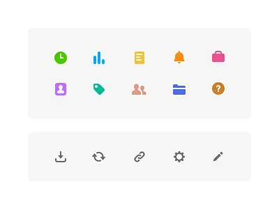 Toggl Icons dashboard folder notification timer ui user