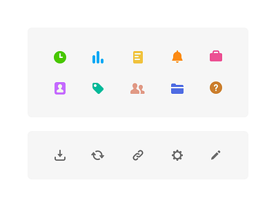 Toggl Icons dashboard folder notification timer ui user