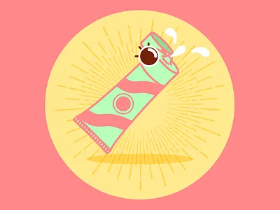 Pleased Sunscreen beach character colorful fluo fresh happy holidays illustration summer sunscreen vector vector art