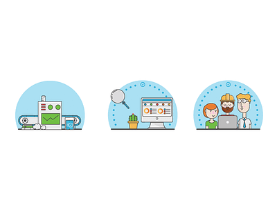 Audit analyse icons illustration record report schedule team