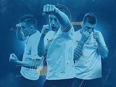 Sport Science arrows blue boxing exercise fitness illustration medical program science scientific sports technical