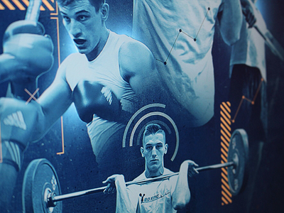 Sports Science ptII arrows blue boxing exercise fitness illustration medical program science scientific sports technical
