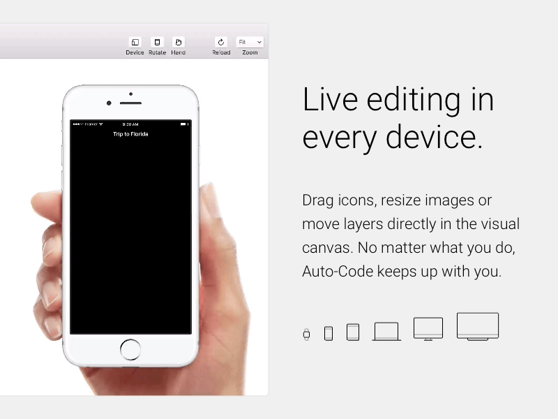 Framer Frontpage — Live Editing app design device devices framer framerjs frontpage icon icons mac showcase video