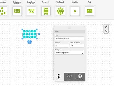 Seatmap Editor application dragndrop seatmap