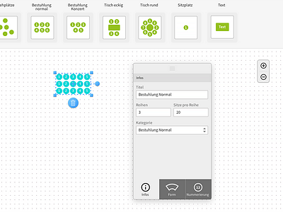 Seatmap Editor application dragndrop seatmap