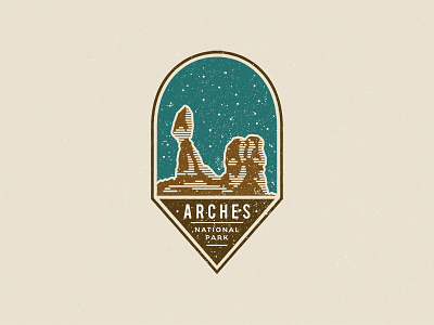 Balanced Rock // Arches National Park, UT badge design balanced rock illustration mountain national park service nps100 outdoors texture utah