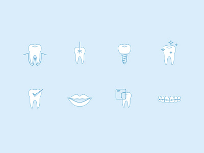 Dental Icons...Again dental dentist icons illustration orthodontics smile teeth