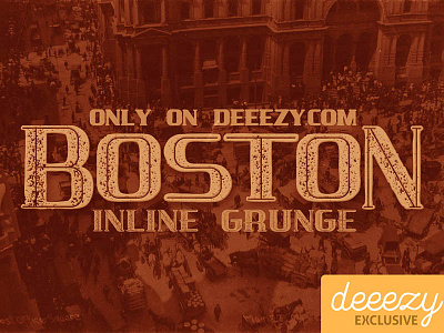 Free Font - Boston Inline Grunge cool typography deeezy font free free font free typography freebies grunge font logo typography vintage font vintage typography