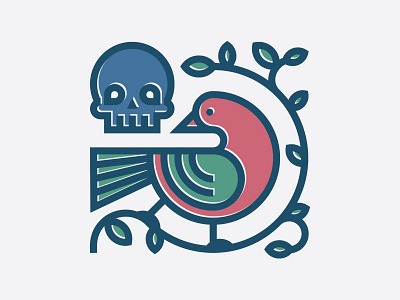 Skullbird bird old simple skull thicklines