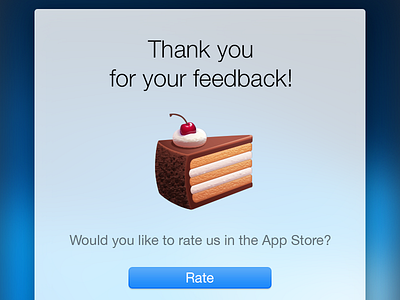 Feedback application cake desktop form icon illustration interface macos osx ui