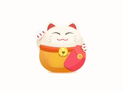 Cat and Red Packet cat redpacket logo paint ps
