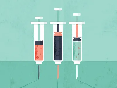Syringes flat illustrator painterly texture vector