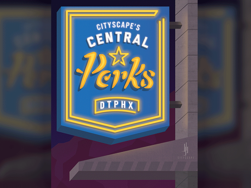 Neon Perks Poster Design design graphic design illustration lettering neon poster sign