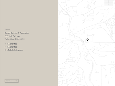 General Inquiries branding cleveland contact general inquiries layout map ui ux web web design website