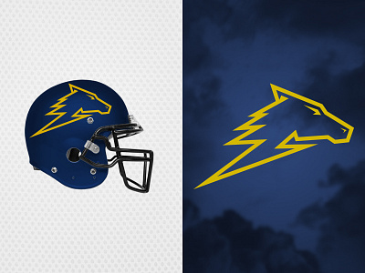 Rocky Mountain Thunder Ponies FF Team Logo branding fantasy football horse lightning logo pony thunder