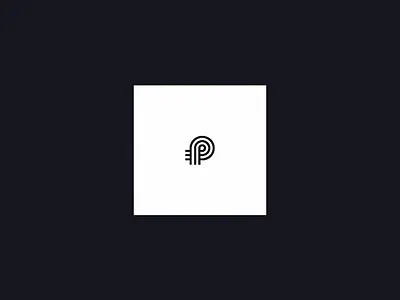 P brand branding clean head icon logo minimal mnml p rainbow square
