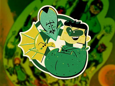 Green Lantern Corps Sticker (Again) andrew kolb dc green lantern illustration kolbisneat slaptastick sticker