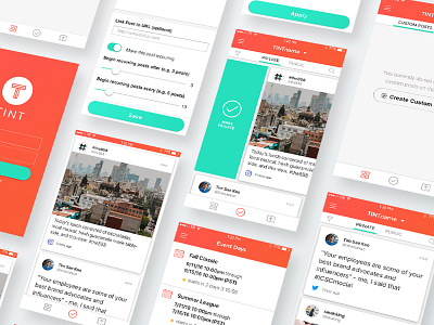 TINT Mobile app appdesign approve feed interface mobile orange reject socialnetwork ui ux