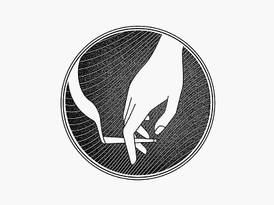 Hold Up. badge black white icon illustration smoke texture wavy weed