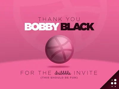 Dribbble Thank You debut invite thank you