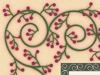 Border of poster for concert Haarlems Klein Koor decorative painter spiral