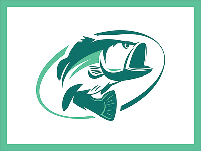 Gettin' Fishy bass fish fisherman fishing logo pro