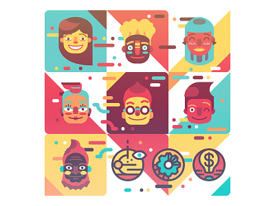 STEM Illustrations & Icons bright colorful icons illustration