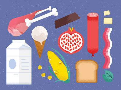 Avoid (2/4) bacon bones bread corn ice cream meat milk pepperoni pomegranate