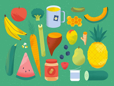 Good Foods (4/4) apple banana carrot food honey peanut butter pineapple pumpkin tea