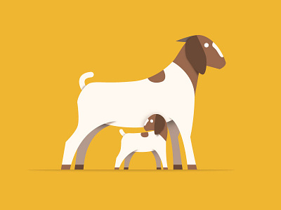 Goats animal animals goat goats illustration kid vector yellow