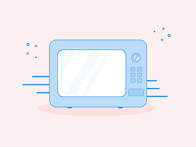 #025 - Microwave blue icon electronics kitchen line icon london microwave uidesign