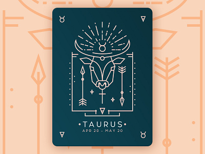 Taurus astrology emblem geometric icon icons illustration line outline poster sign symmetry zodiac