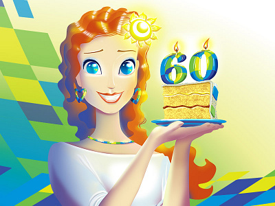 Chernogolovka Girl birthday cake girl vector