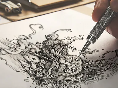 Siva art black doodle paper pencil siva