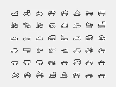 Vehicles Icon Set icon icons pictogram thnounproject