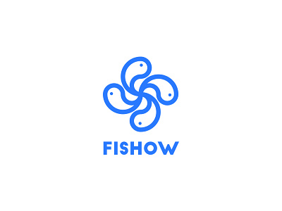 Fishow logo adobe blue design line lineart logo logodesign sea show