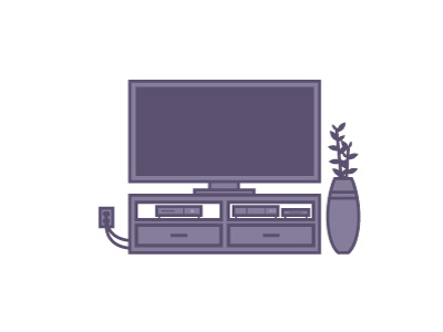 TV monochromatic monotone outline plant simple stand television tv vector