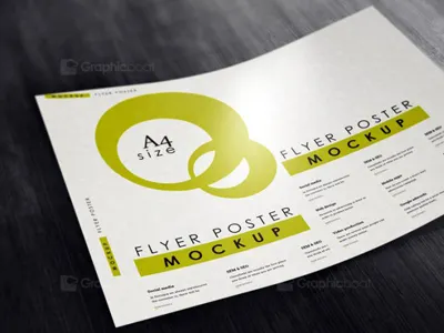 Free A4 Flyer Poster Mockup a4 flyer mock up mockup paper portrait presentation realistic render silver smartobject