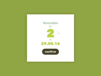 Confirm Reservation - Daily Ui 054 card daily ui reservation ui