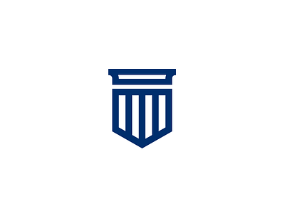 Shield symbol antic bold column lawyer mark shield strong symbol