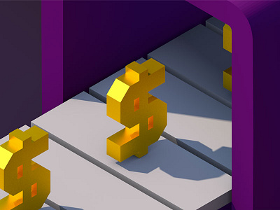 Dollar! 3d c4d cinema 4d gold metalic