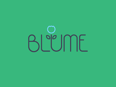 Blume flower font logo typography vector